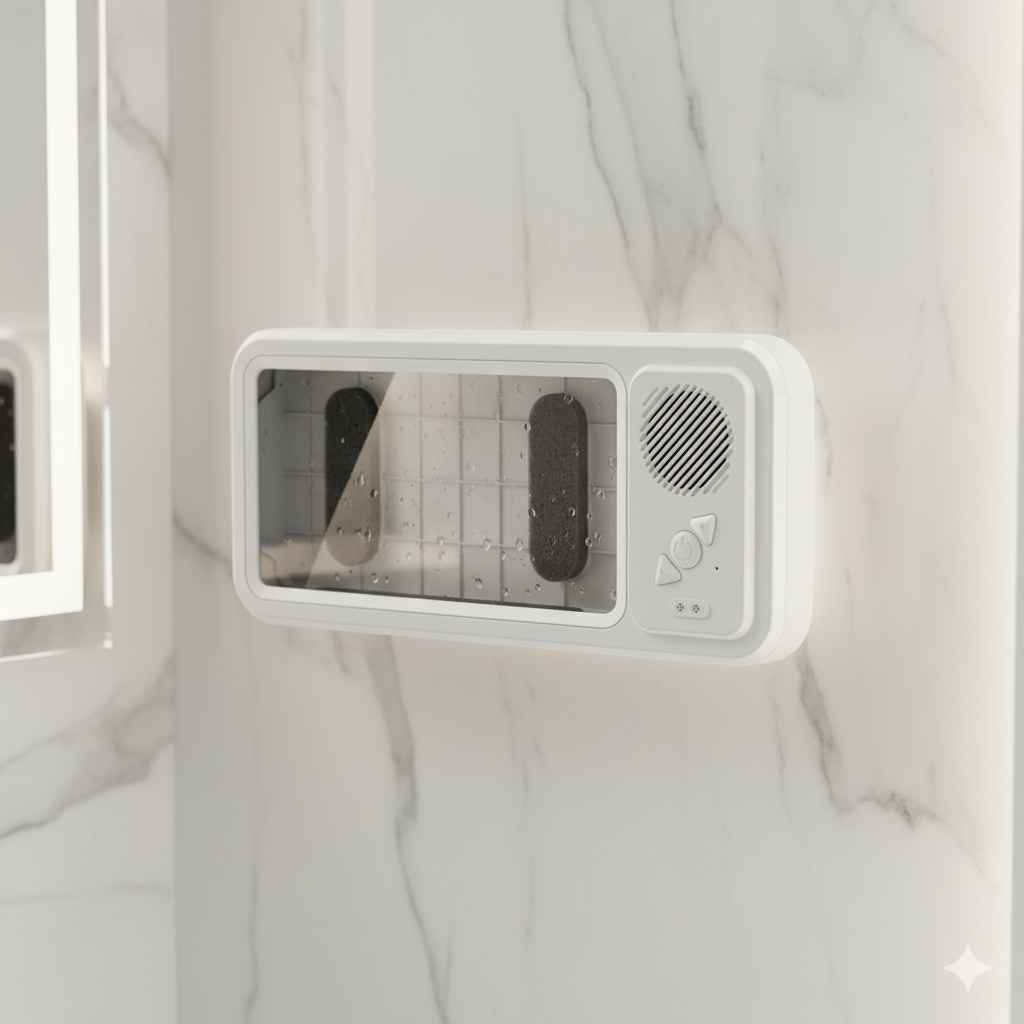 Shower Phone Holder with Bluetooth Speaker